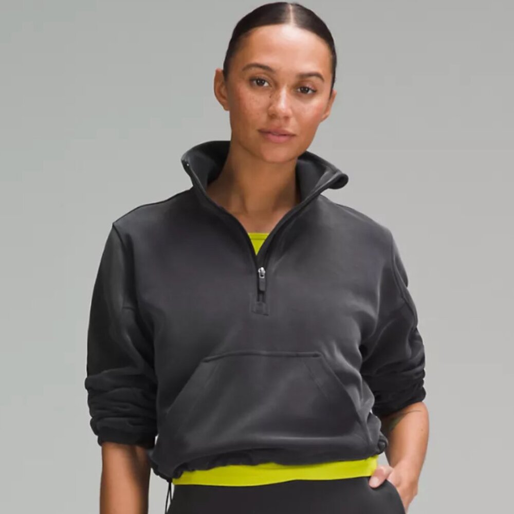 Lululemon Brushed Softstreme Half Zip in Black Size 4